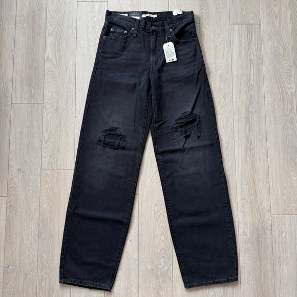 NWT Levi’s Baggy Dad High Rise Black Jeans Women’s Size 24 - Picture 2 of 15